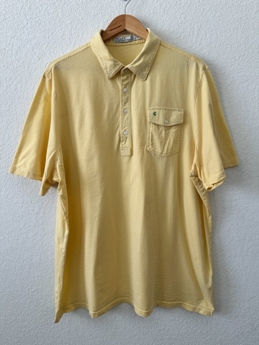 Criquet Players Polo Golf Shirt Shirt Yellow Men's XXL 2XL